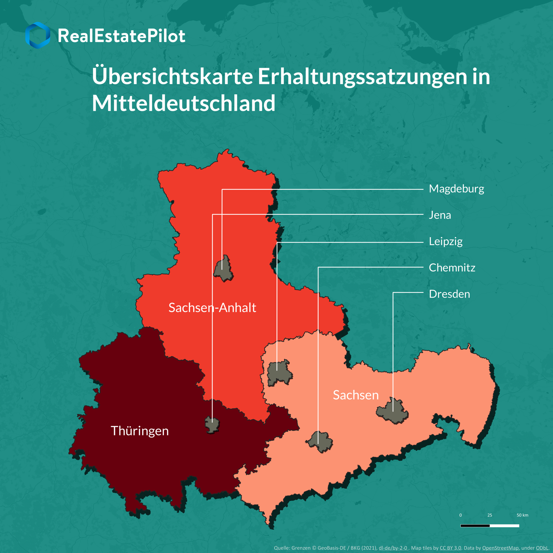 Mitteldeutschland Übersichtskarte